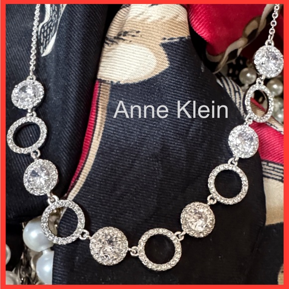 Anne Klein Jewelry - Anne Klein Elegant Silver Stone Necklace with Circular Accents